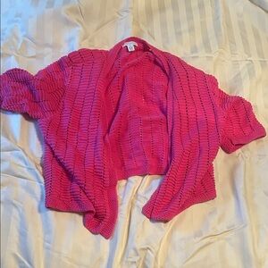 Charter Club Fuchsia Open-Front Knit Shrug